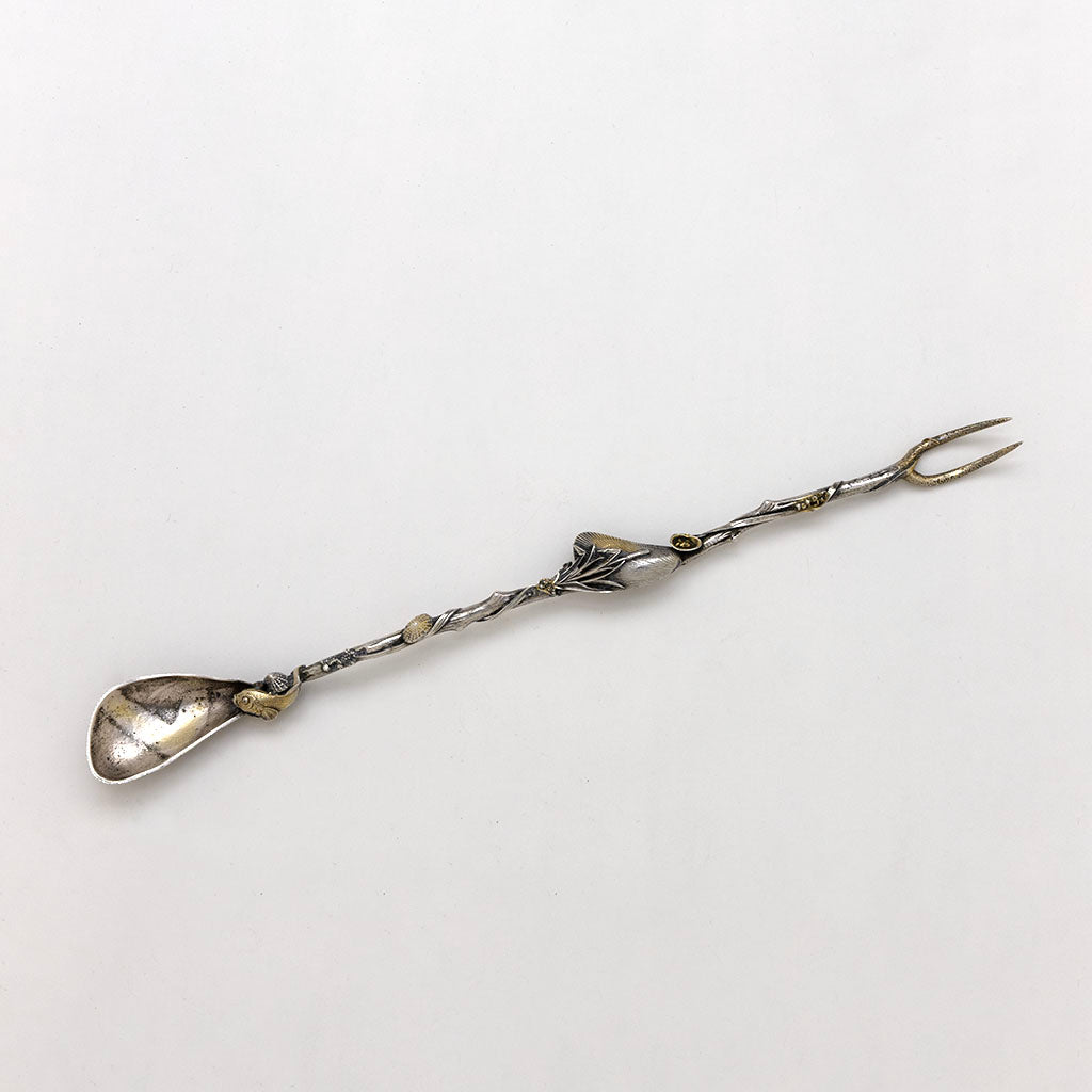 Gorham Antique Sterling Silver Nautical Olive Server, Providence, RI, c. 1880