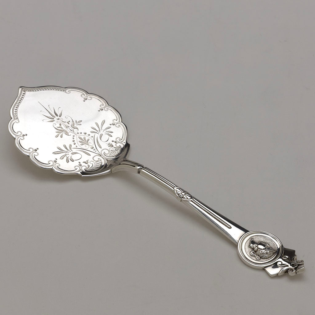 Gorham ‘Medallion Pattern Sterling Silver Buckwheat Pancake Server, Providence, RI, c. 1870