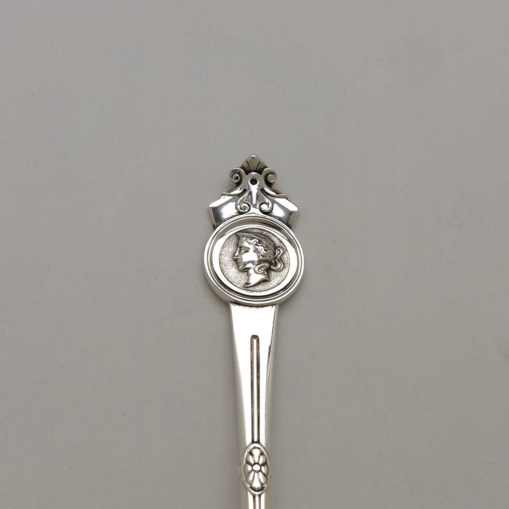 Medallion on Gorham ‘Medallion Pattern Sterling Silver Buckwheat Pancake Server, Providence, RI, c. 1870