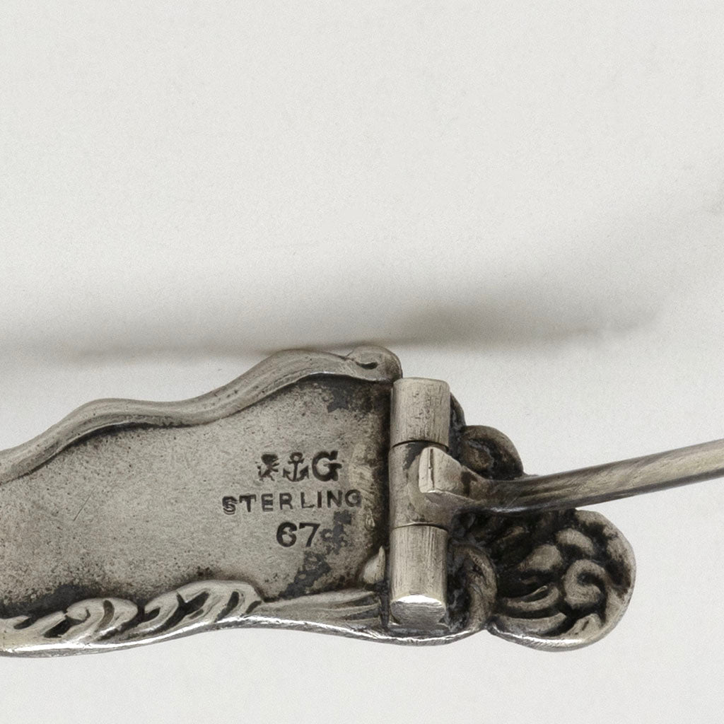 Marks on Gorham Antique Sterling &#39;Hizen Pattern Shawl Pin, Providence, RI, c. 1880