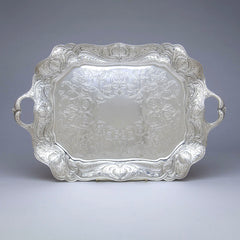 M1314 Antique 1910s 純銀 Gorham ハート型 トレイ Gorham Antique Sterling Silver Indo-Persian Style Tray, Providence