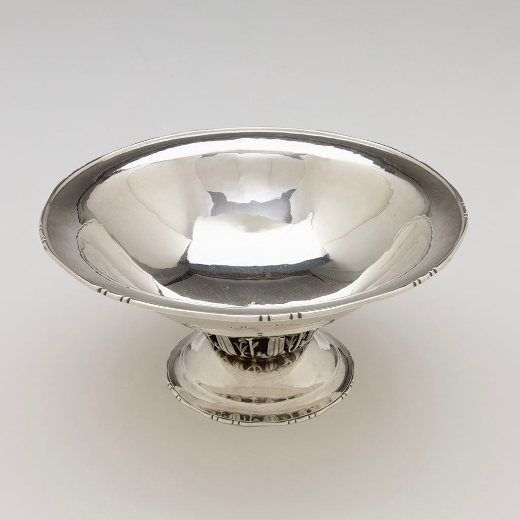Interior of Katherine Pratt Arts &amp; Crafts Sterling Silver Centerpiece Bowl, Dedham, MA, c. 1927
