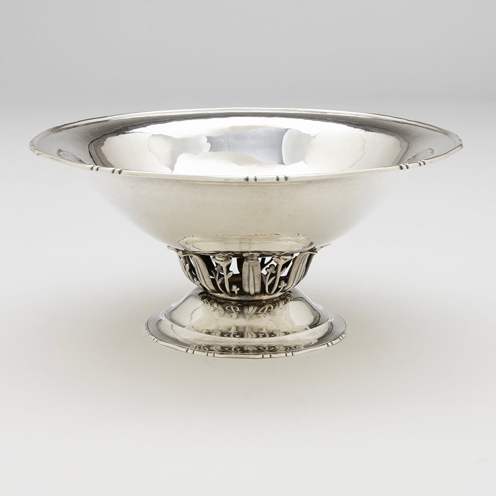 Rim of Katherine Pratt Arts &amp; Crafts Sterling Silver Centerpiece Bowl, Dedham, MA, c. 1927