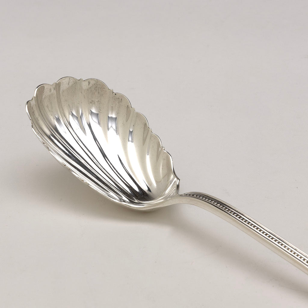 Bowl of Henry Hebbard/ Tiffany &amp; Co. Antique Coin Silver 'Oriental' Pattern Platter Spoon, NYC, NY, c. 1855
