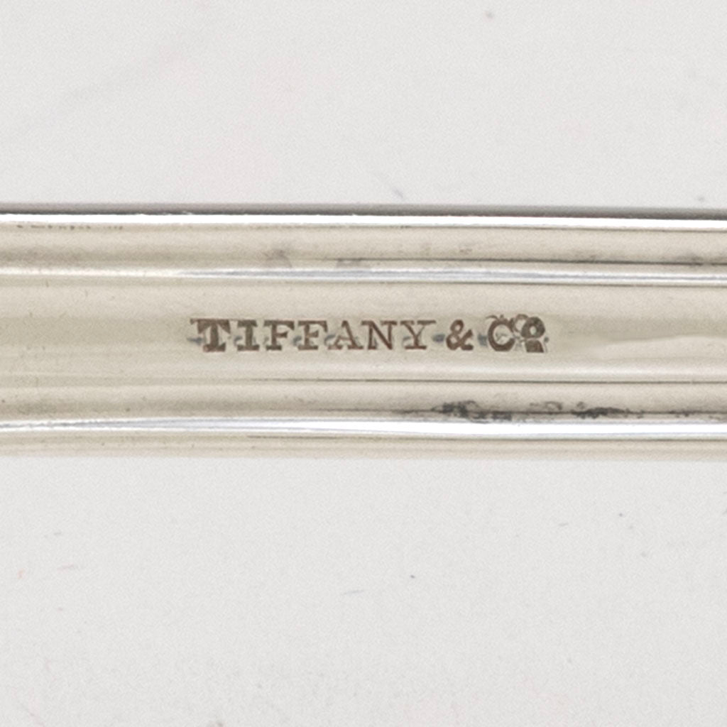 Tiffany mark on Henry Hebbard/ Tiffany &amp; Co. Antique Coin Silver 'Oriental' Pattern Platter Spoon, NYC, NY, c. 1855