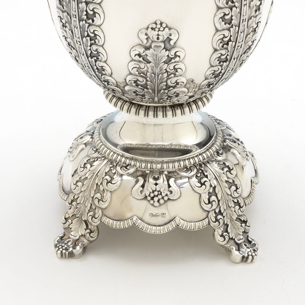 Import marks on Tiffany &amp; Co Antique Sterling Silver Tall Vase, NYC, NY, c. 1895