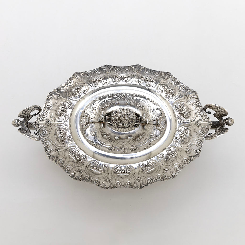 Top of Tiffany &amp; Co Antique Sterling Silver CoveredTureen designed by Paulding Farnham, NYC, NY, c. 1904