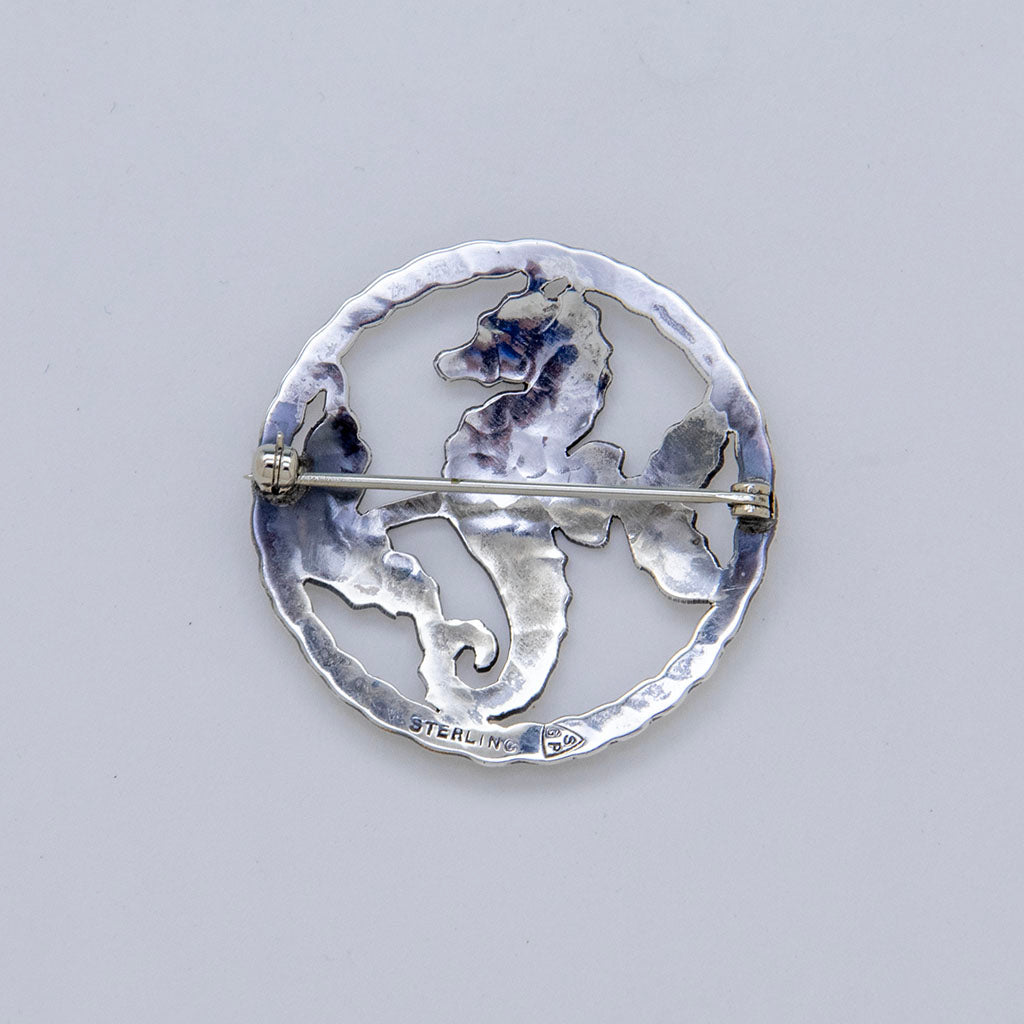 Back of Stavre Gregor Panis Arts &amp; Crafts Sterling Silver Seagull Brooch, Falmouth, MA, c. 1950s