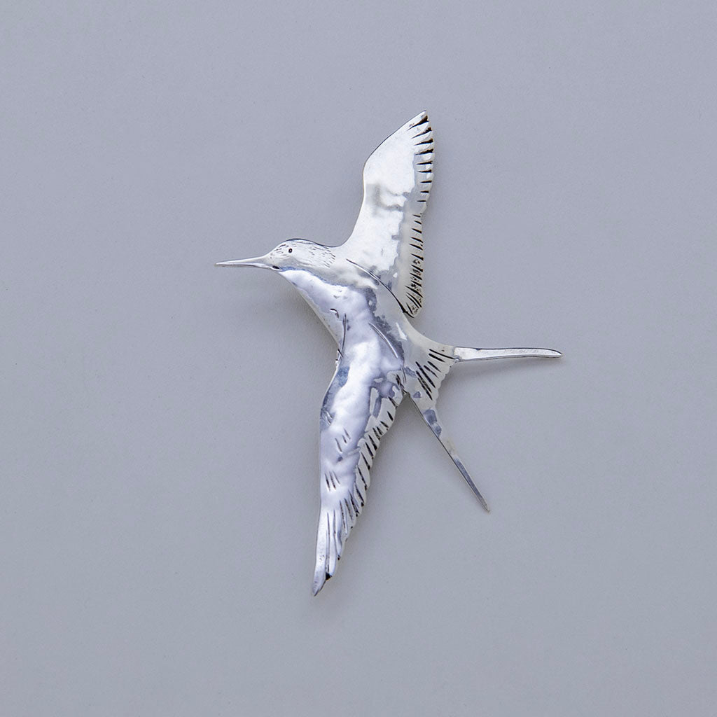 Stavre Gregor Panis Arts &amp; Crafts Sterling Silver Tern Brooch, Falmouth, MA, c. 1950s