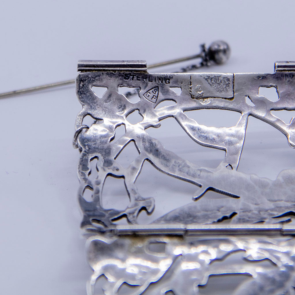 Marks on Stavre Gregor Panis Arts &amp; Crafts Sterling Silver Seagull Bracelet, Falmouth, MA, c. 1950s