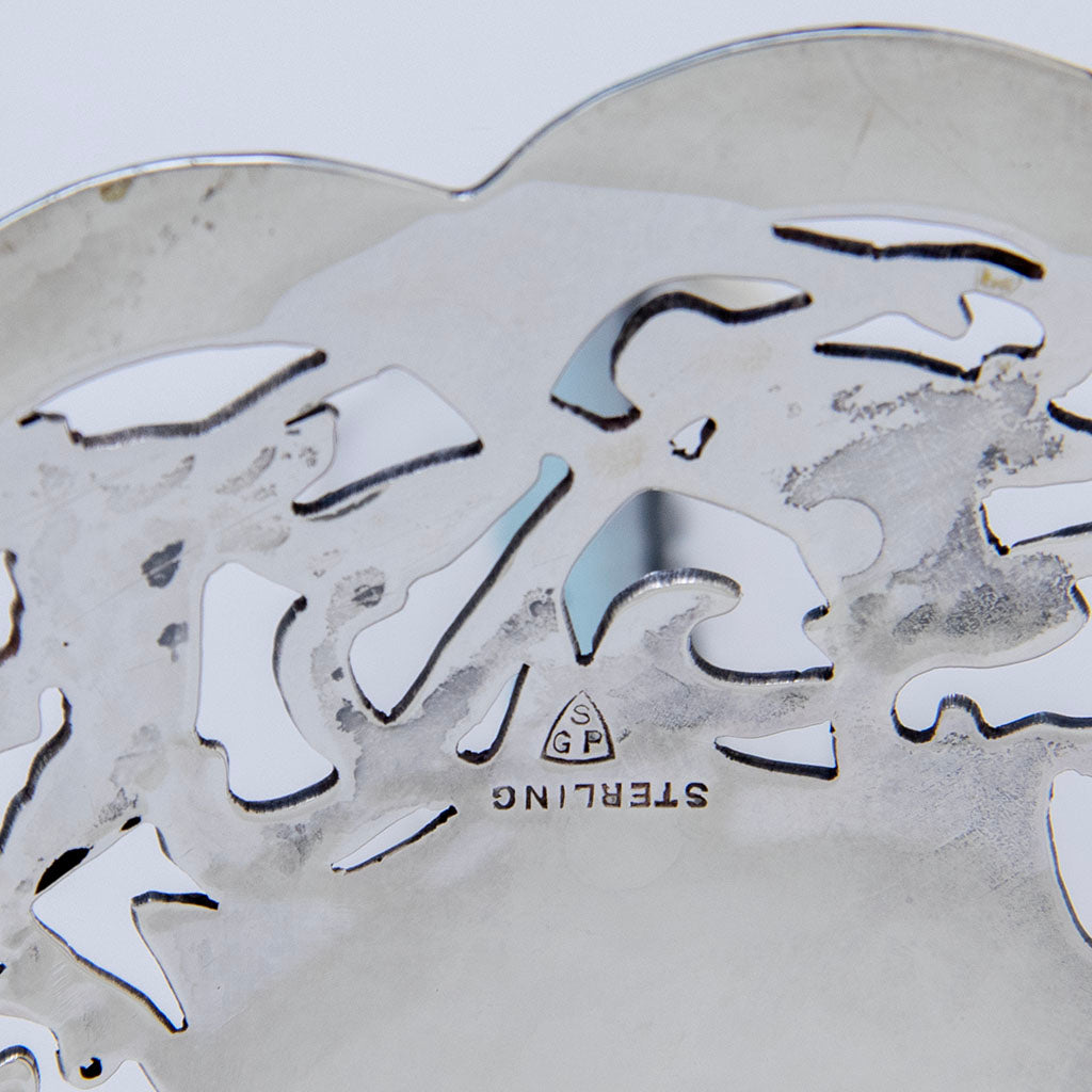 Marks on the Stavre Gregor Panis Arts &amp; Crafts Sterling Silver Seagull Candlesticks, Falmouth, MA, c. 1950s