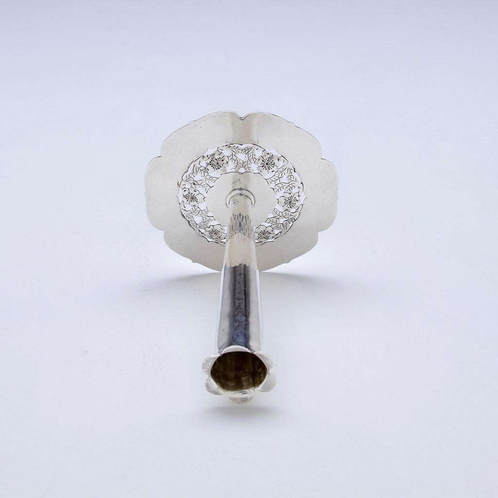 Base of Stavre Gregor Panis Arts &amp; Crafts Sterling Silver Candlestick, c. 1950s