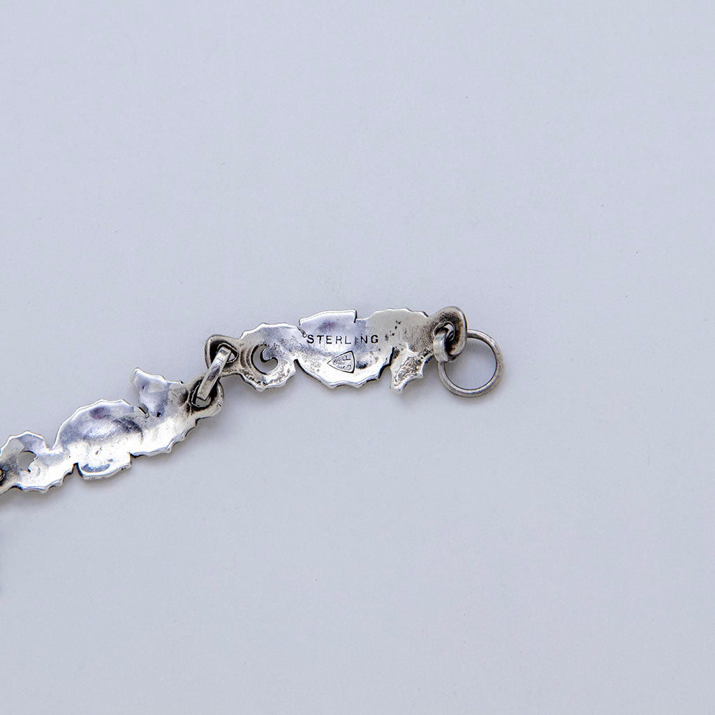 Marks on Gladys Panis Arts &amp; Crafts Sterling Silver Seahorse Bracelet, Falmouth, MA, c. 1950s