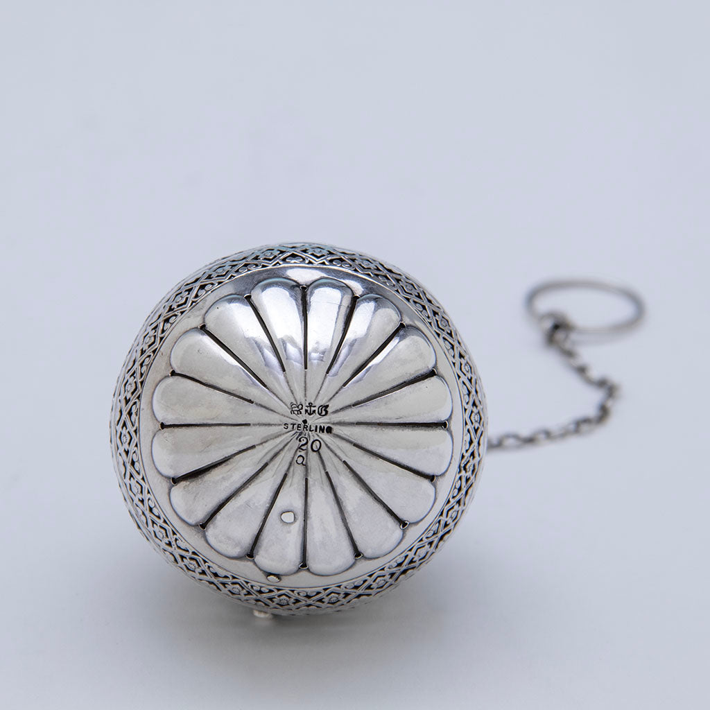 Marks on Gorham Antique Sterling Silver Tea Ball, Providence, RI, 1884