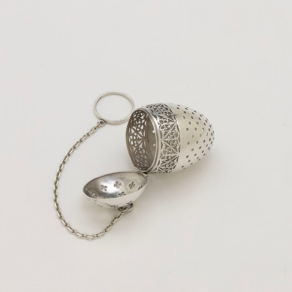 Open Shiebler Antique Sterling Silver Tea Ball, NYC, NY, c. 1890