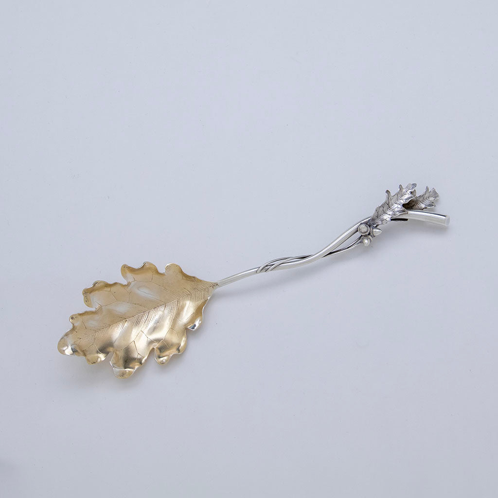 Redlich & Co. Large 'Rusticana' Antique Sterling Silver Berry Spoon, NYC, c. 1895