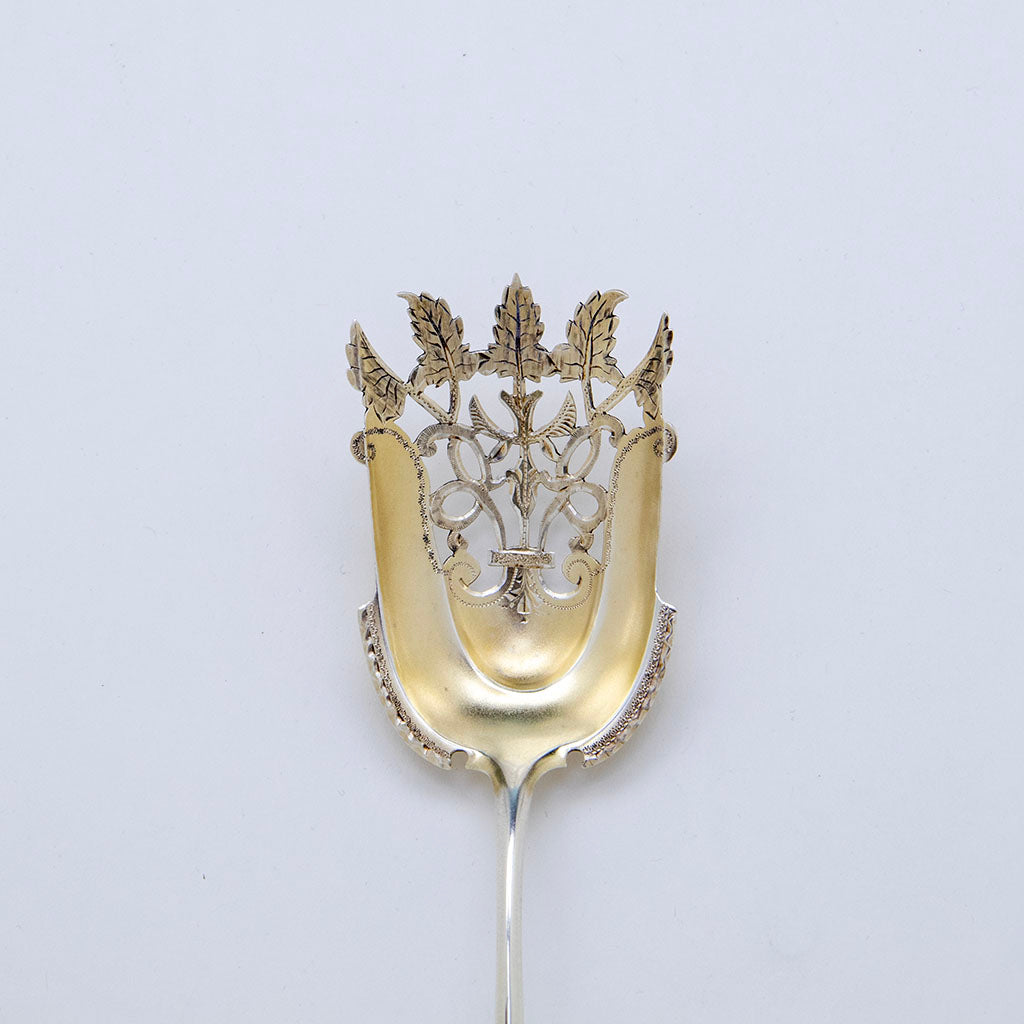 Knowles Bright-cut Antique Sterling Silver Pierced Server, Providence, RI, c. 1880s