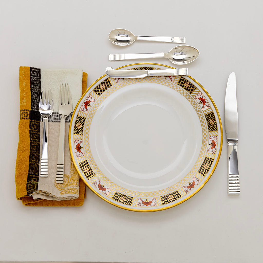 Georg Jensen &#39;Parallel&#39; Pattern Flatware Service, Copenhagen, Denmark, c. 1950