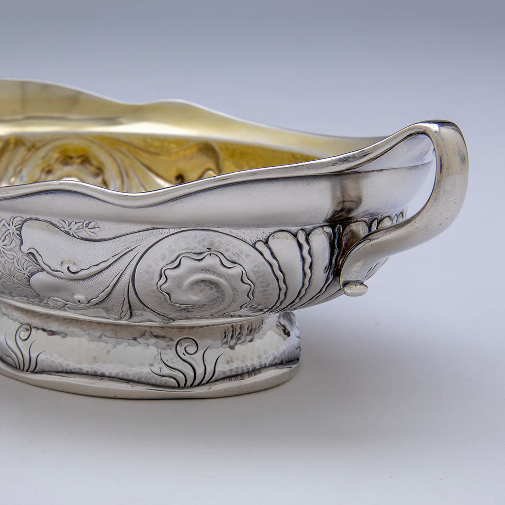 Whiting Manufacturing Company Antique Sterling Silver and Mixed Metal Aesthetic Movement Bowl, New York, NY, c. 1880s