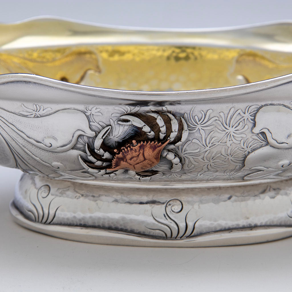 Whiting Manufacturing Company Antique Sterling Silver and Mixed Metal Aesthetic Movement Bowl, New York, NY, c. 1880s