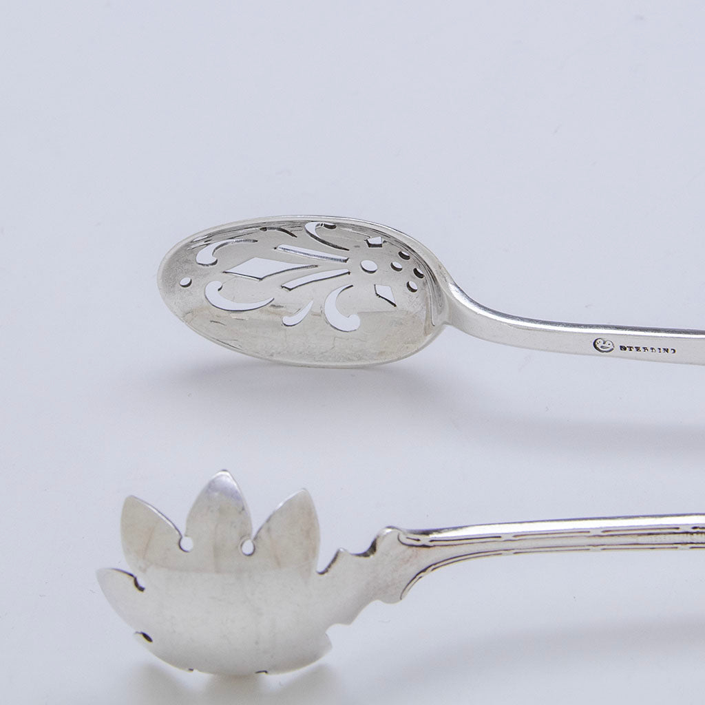 Marks on Durgin &#39;Empire&#39; Pattern Antique Sterling Ice Tongs, Concord, NH, c. 1900