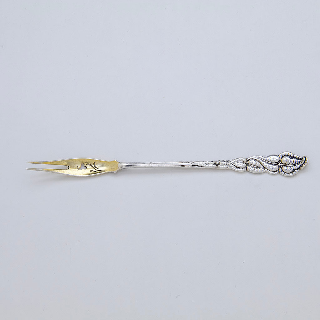 Tiffany &amp; Co. &#39;Ailanthus&#39; Antique Sterling Silver Olive Fork, NYC, c. 1900