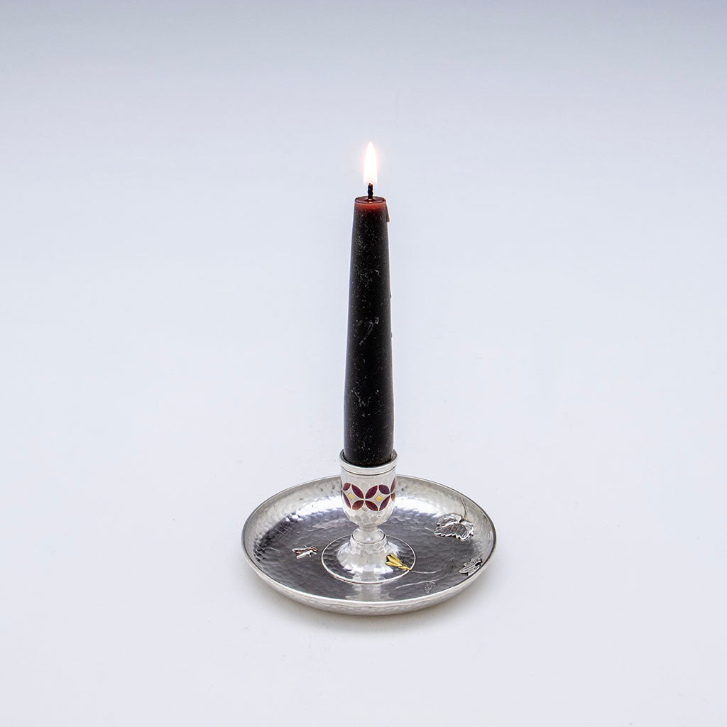 Tiffany &amp; Co Antique Sterling Silver &amp; Mixed Metals Traveling Chamberstick, NYC, NY, c. 1880