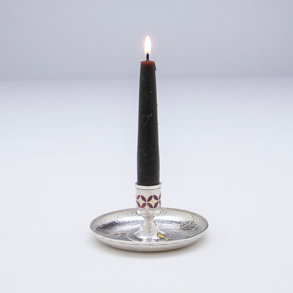 Tiffany &amp; Co Antique Sterling Silver &amp; Mixed Metals Traveling Chamberstick, NYC, NY, c. 1880