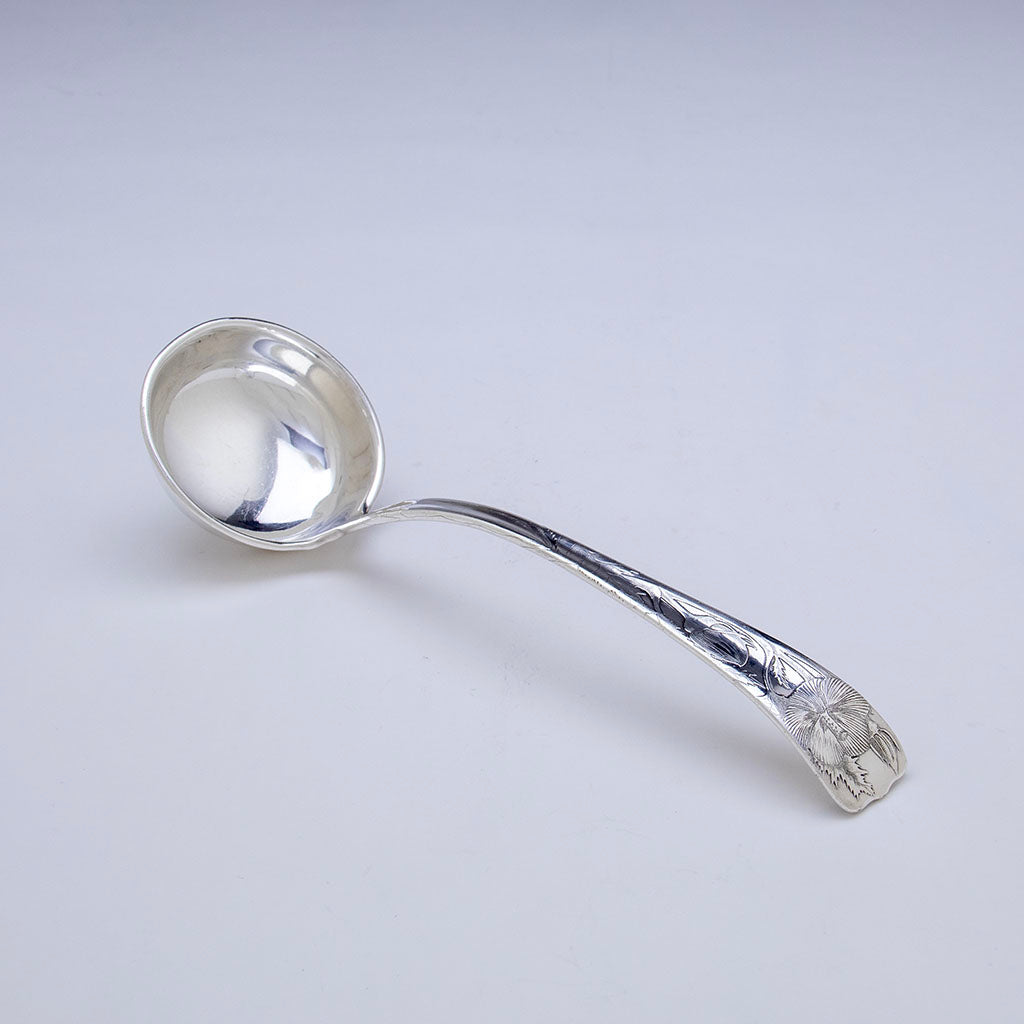 Tiffany & Co. 'Lap Over Edge' Sterling Silver Large Soup Ladle, NYC, NY, c. 1880-91