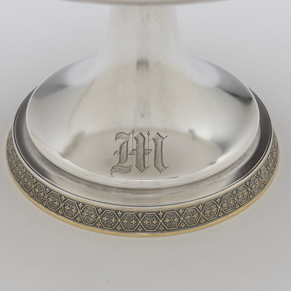 Monogram on Gorham Antique Sterling Silver &quot;1155&quot; Berry Bowl, Providence, RI, 1874