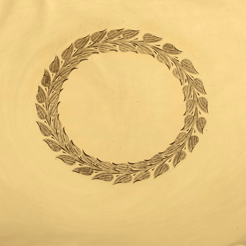 Engraved wreath on Gorham Antique Sterling Silver &quot;1155&quot; Berry Bowl, Providence, RI, 1874