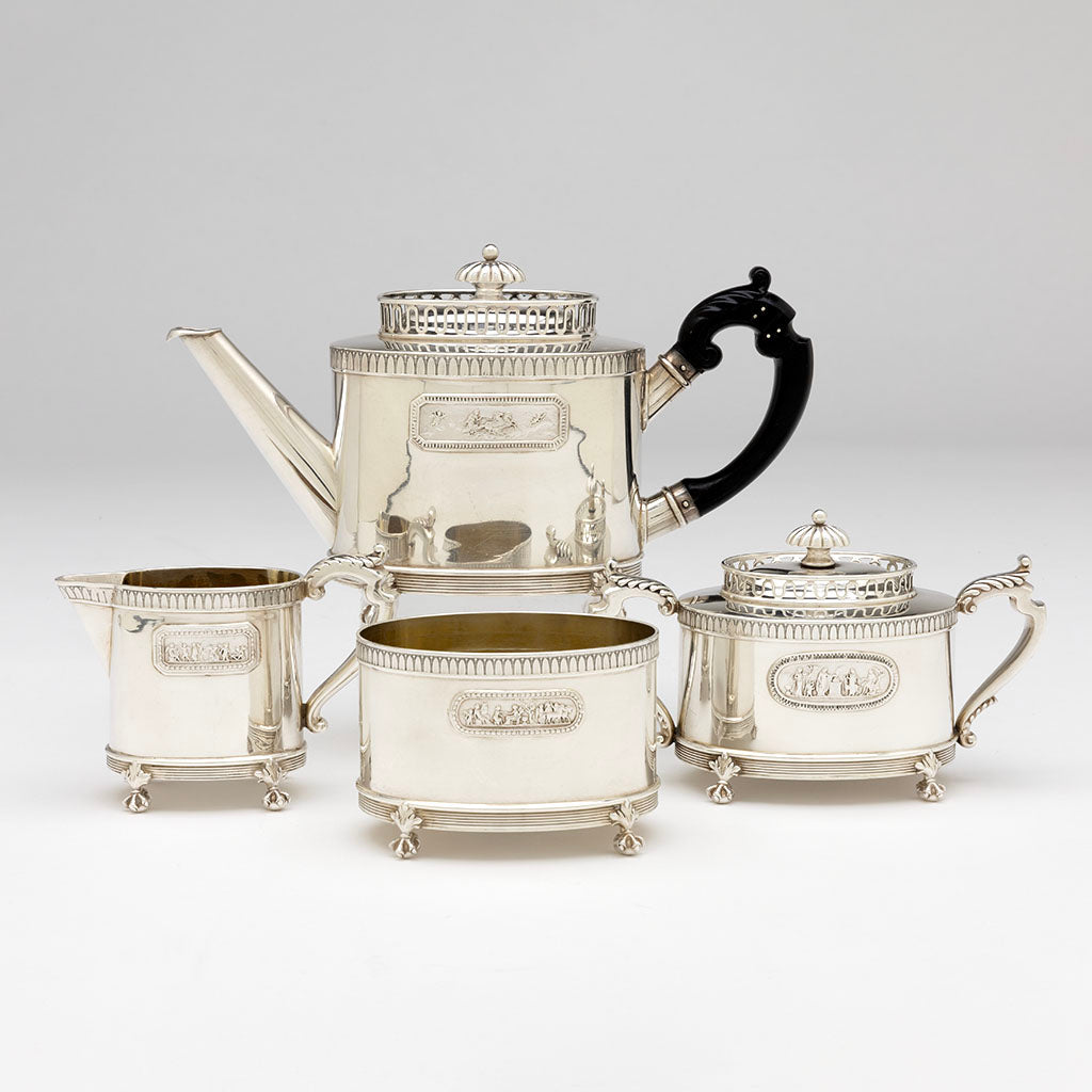 Gorham Antique Sterling Silver 'Sample' Tea Service, Providence, RI, 1892,93