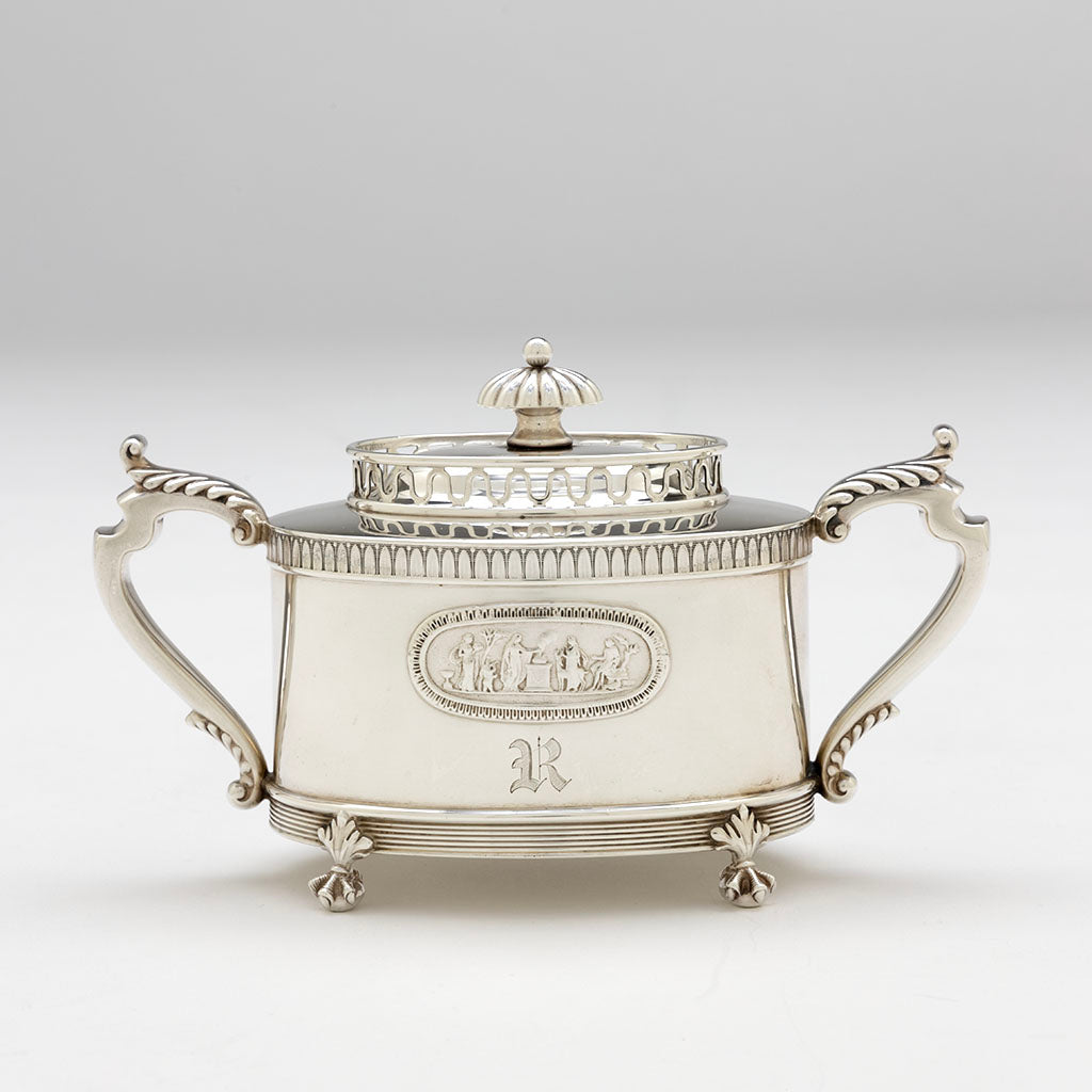 Sugar bowl to Gorham Antique Sterling Silver &#39;Sample&#39; Tea Service, Providence, RI, 1892,93