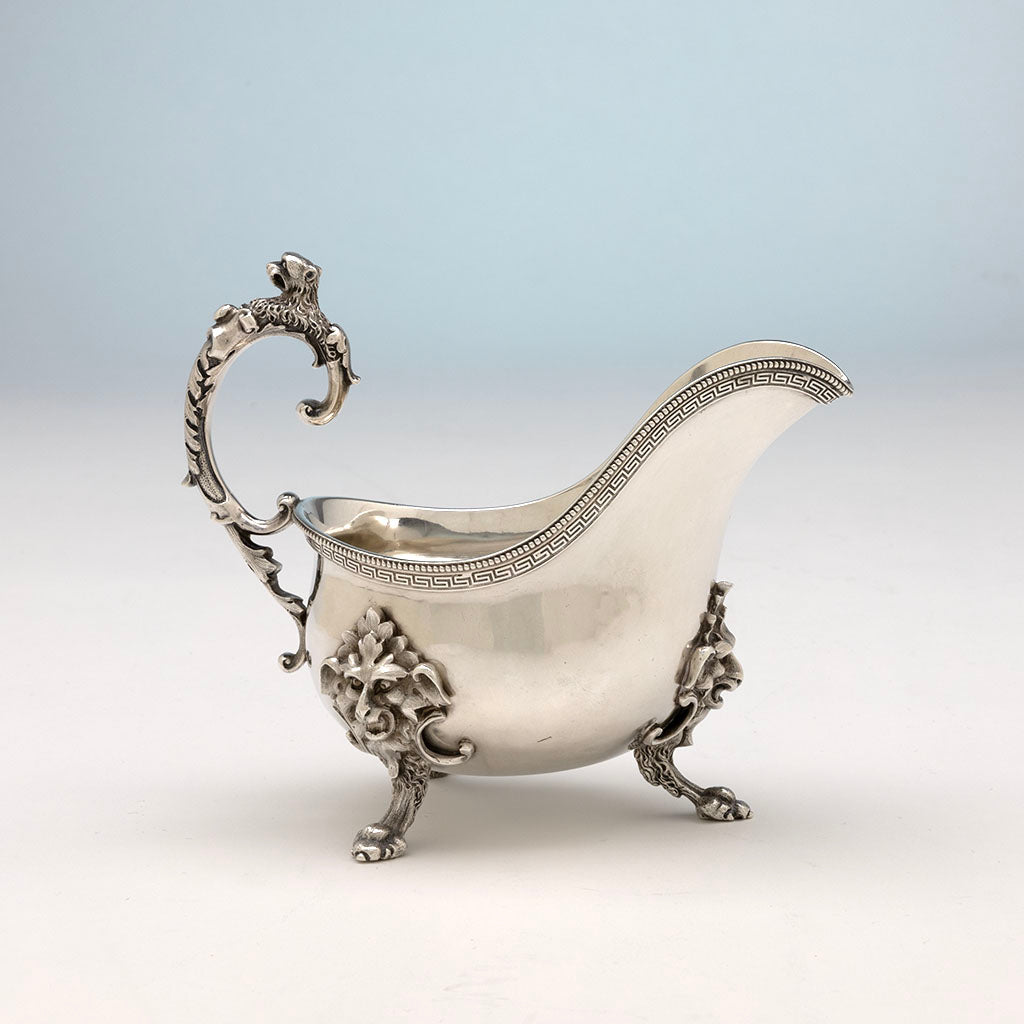 Rogers &amp; Wendt Antique Coin Silver Gravy Boat, Boston, MA, 1854-59, retailed by Hyde &amp; Goodrich, New Orleans, LA