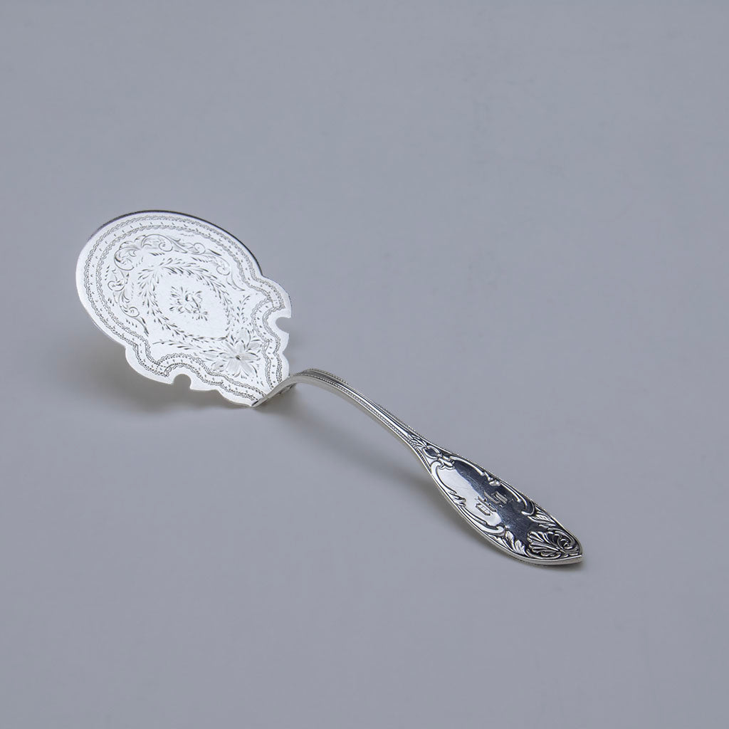 George Sharp for Bailey & Co Antique Sterling Silver Buckwheat Pancake or Pastry Server, Philadelphia, c. 1880