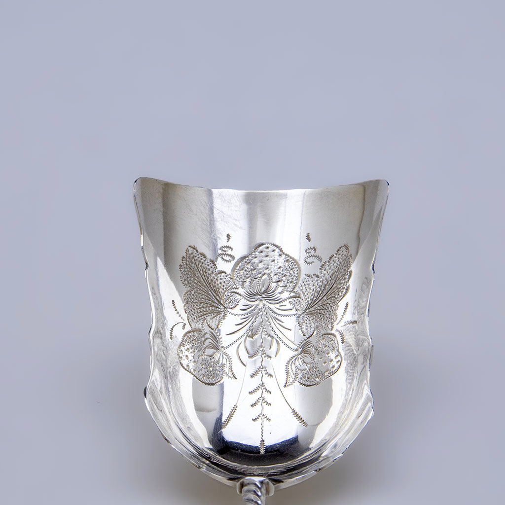 Bowl to Albert Coles Antique Coin Silver Berry Scoop, NYC, NY, c. 1860s