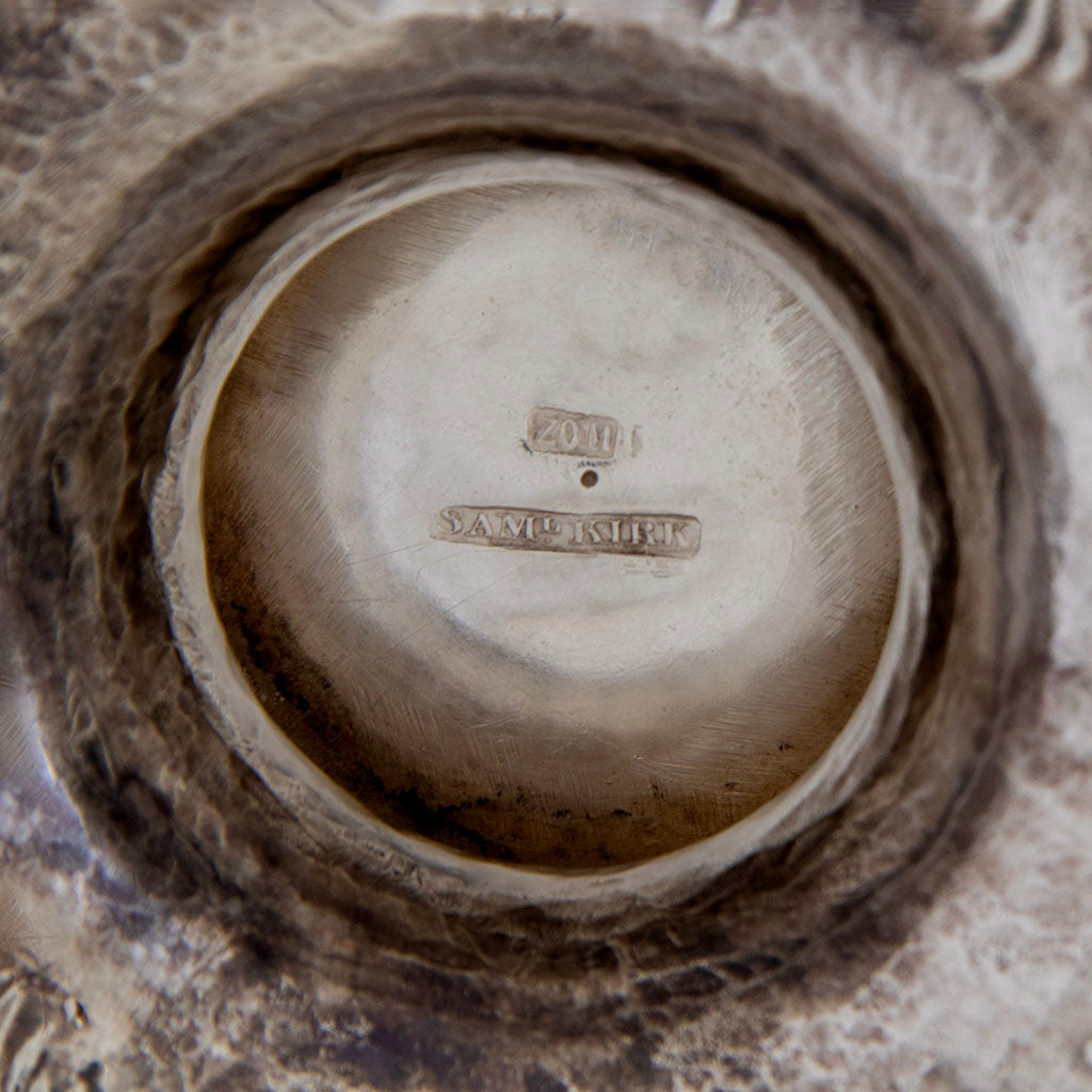 Marks on Samuel Kirk 11oz Silver Armorial &#39;Gilmor&#39; Ewer, Baltimore, c. 1840, bearing the crest of Stone