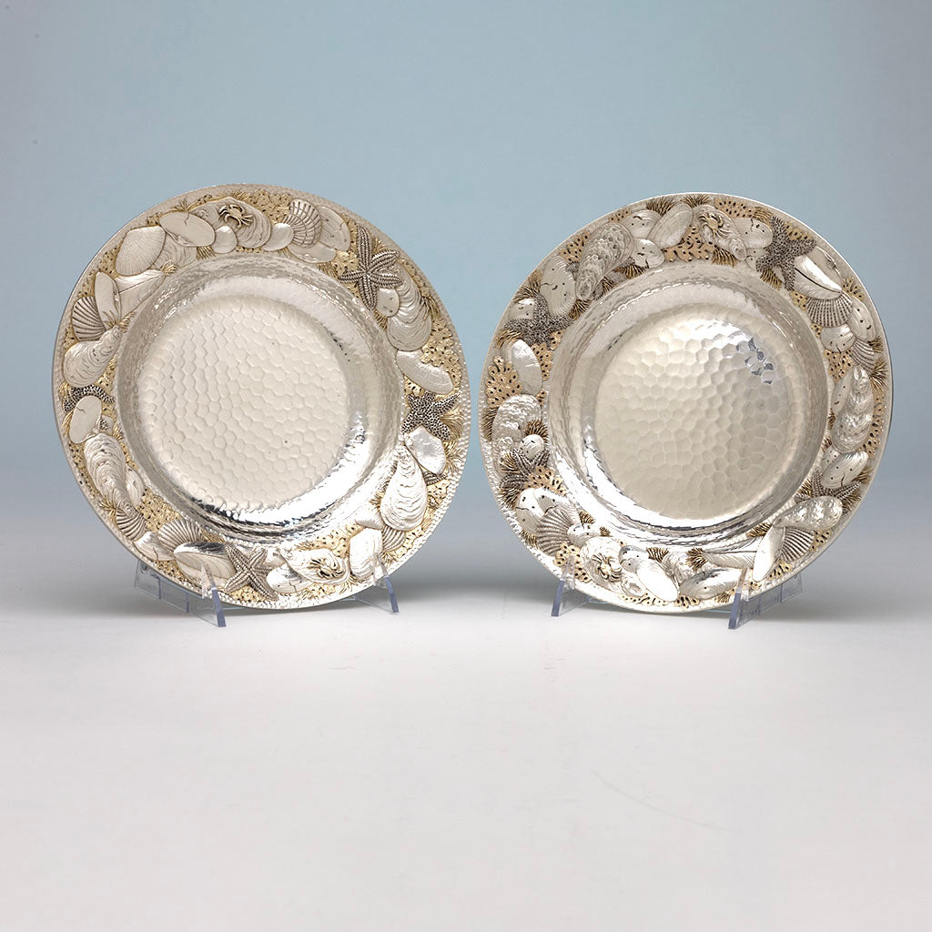 Whiting(attr) Antique Sterling Silver Nautical Design Bowl, NYC, NY, c. 1880s