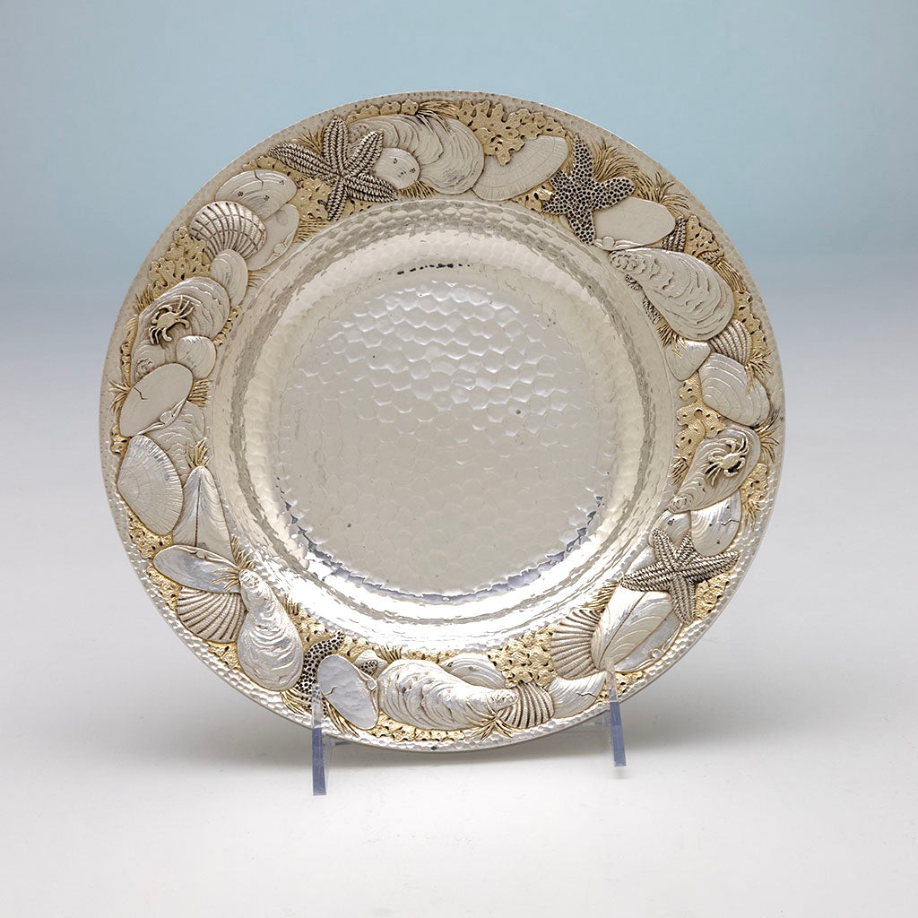 English marked plate of Whiting(attr) Antique Sterling Silver Nautical Design Bowl, NYC, NY, c. 1880s