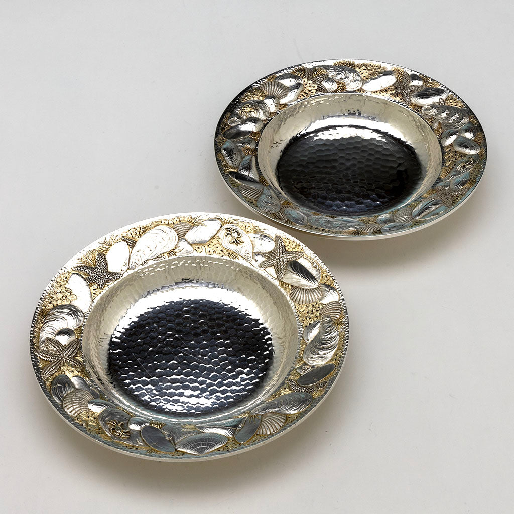 Top view of Whiting(attr) Antique Sterling Silver Nautical Design Bowl, NYC, NY, c. 1880s