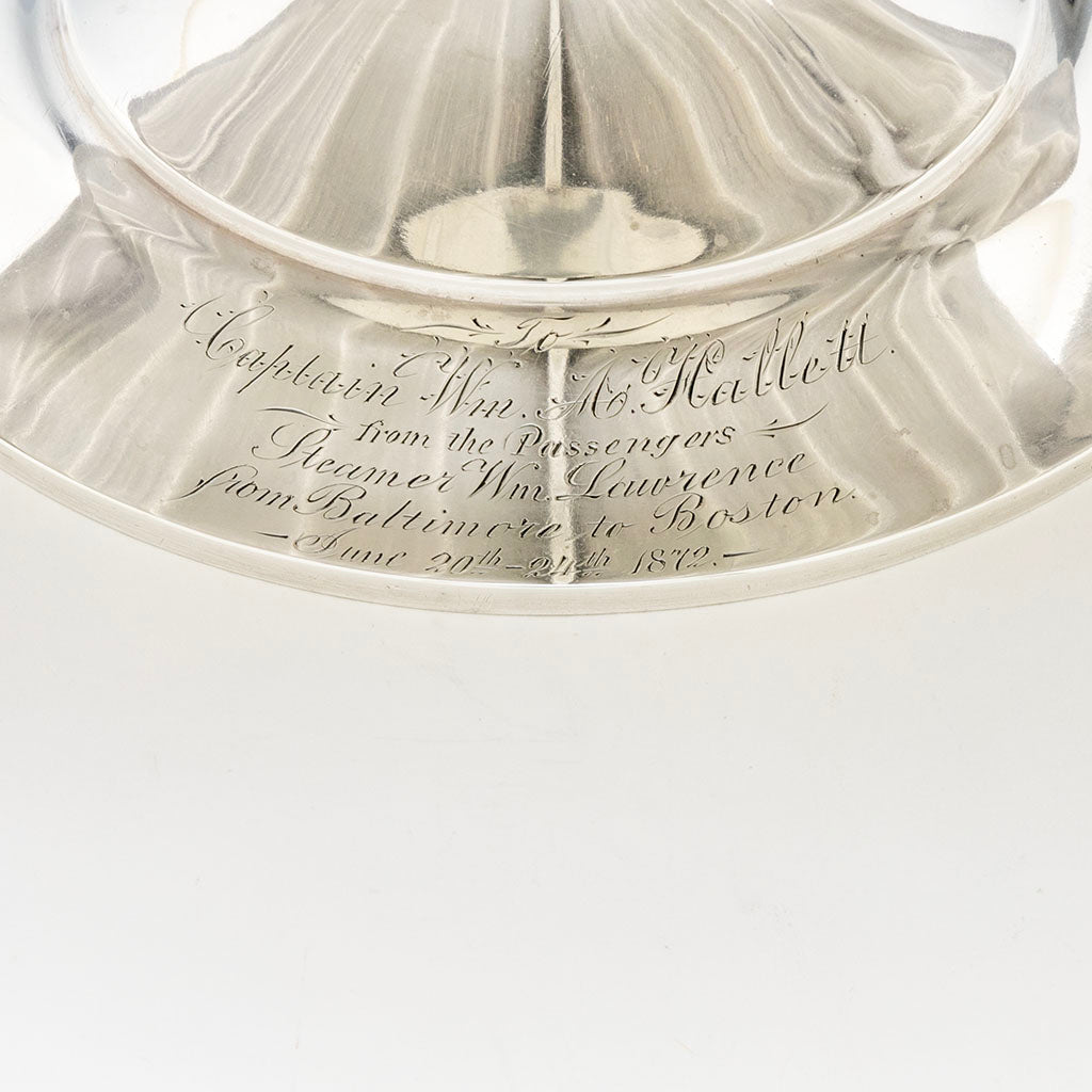 Presentation on Whiting Antique Sterling Silver Lily Presentation Basket, NYC, NY, c. 1872