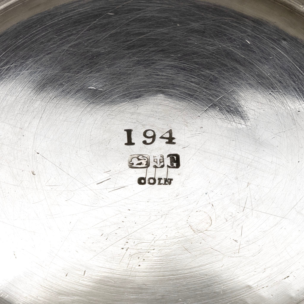 Marks on Gorham Antique Coin Silver Child&#39;s Cup with Romantic Repoussé Scenery, c. 1862