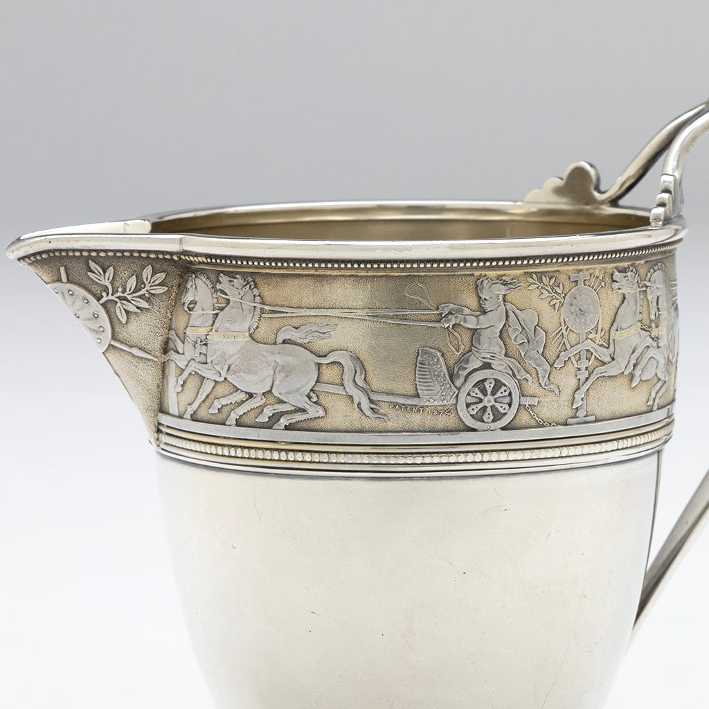 Band patent on Gorham Antique Sterling Silver Classical Creamer, Providence, RI, 1876