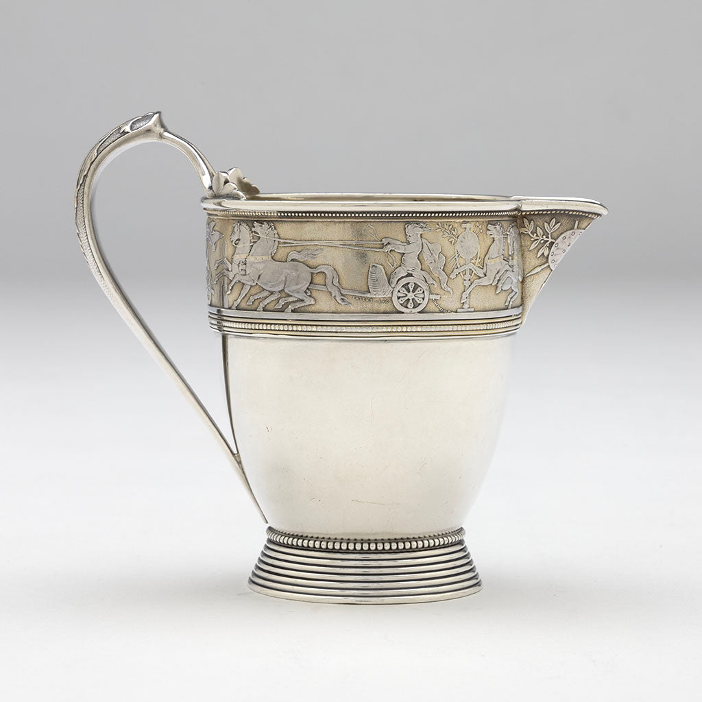 Band detail on Gorham Antique Sterling Silver Classical Creamer, Providence, RI, 1876