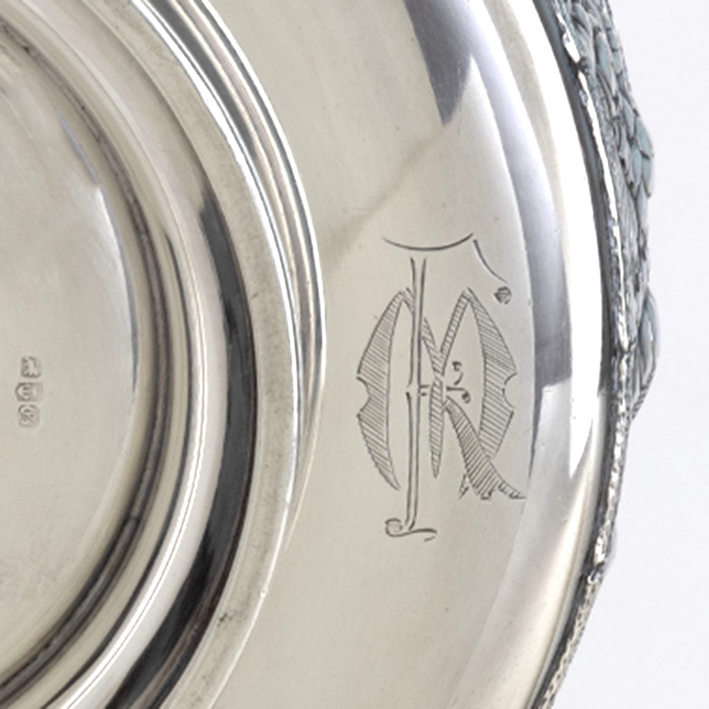 Monogram on Gorham Antique Sterling Silver Floral Coffee Set, Providence, RI, 1881