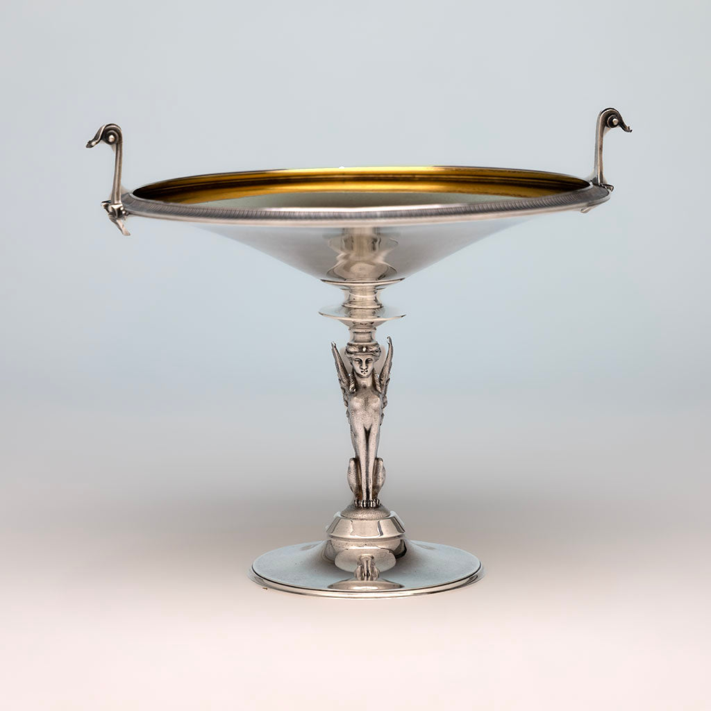 Gorham Antique Sterling Silver Figural Tazza, Providence, RI, 1868