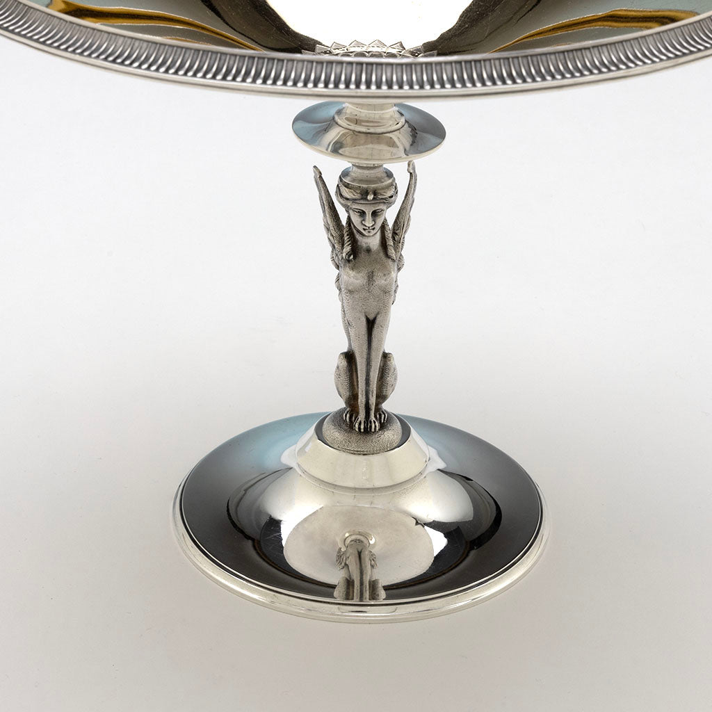 Base of Gorham Antique Sterling Silver Figural Tazza, Providence, RI, 1868