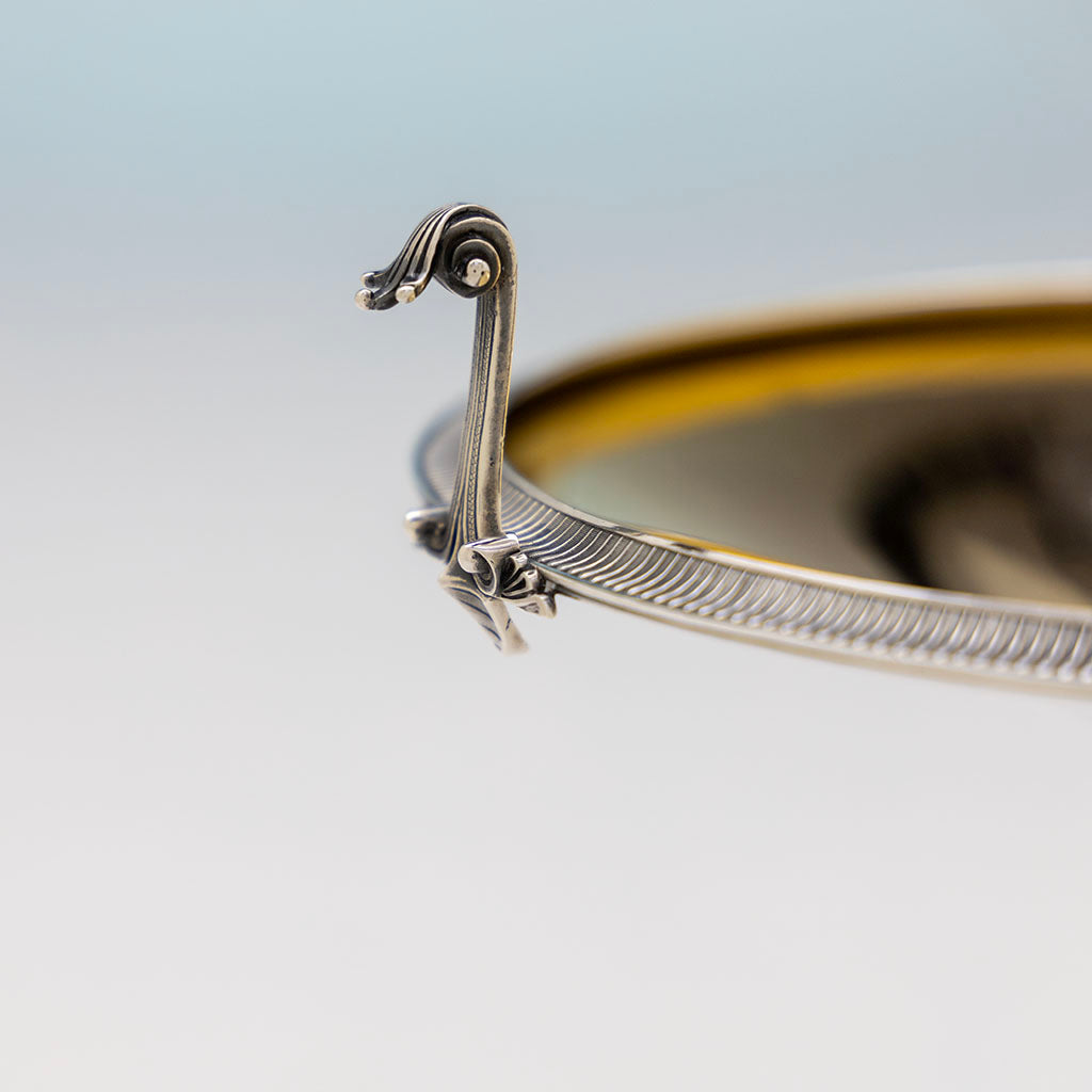 Handle of Gorham Antique Sterling Silver Figural Tazza, Providence, RI, 1868