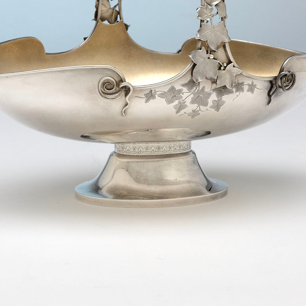 Base of Gorham Aesthetic Antique Sterling Silver Cake Basket, Providence, RI, 1872