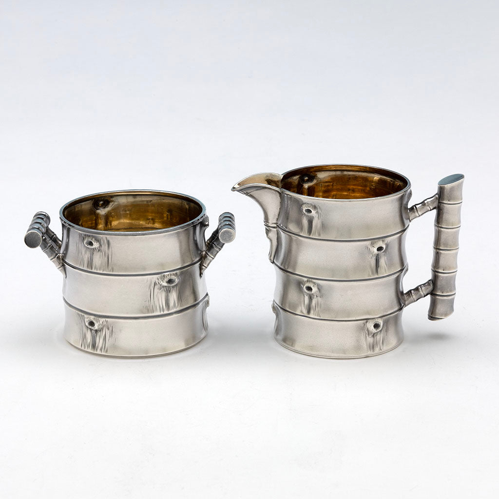 Shiebler Antique Sterling Silver Creamer &amp; Sugar, NYC, NY, c. late 1870s